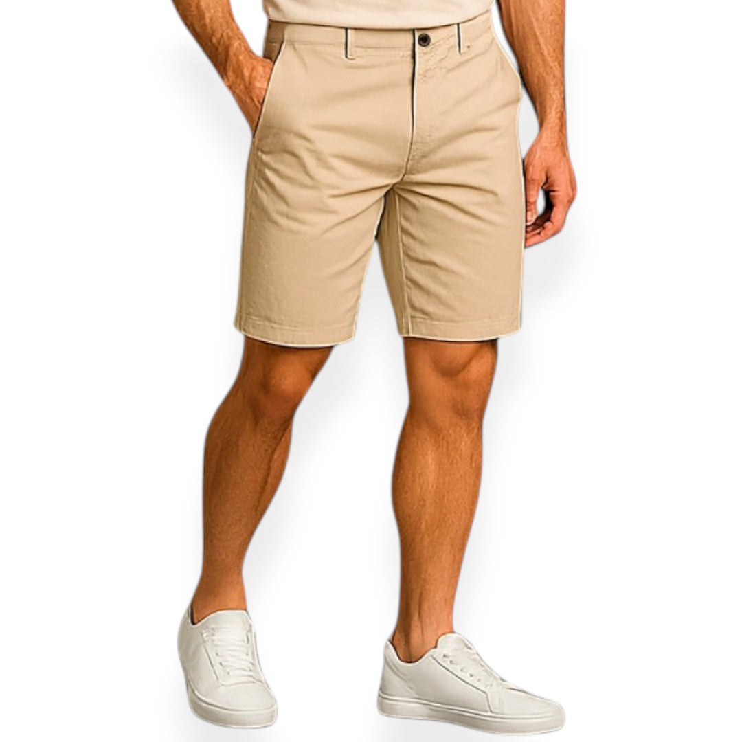 Bermuda de mezclilla color arena para hombre