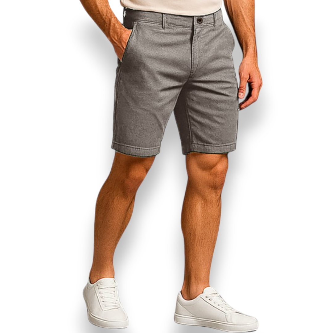 Bermuda de mezclilla gris para hombre