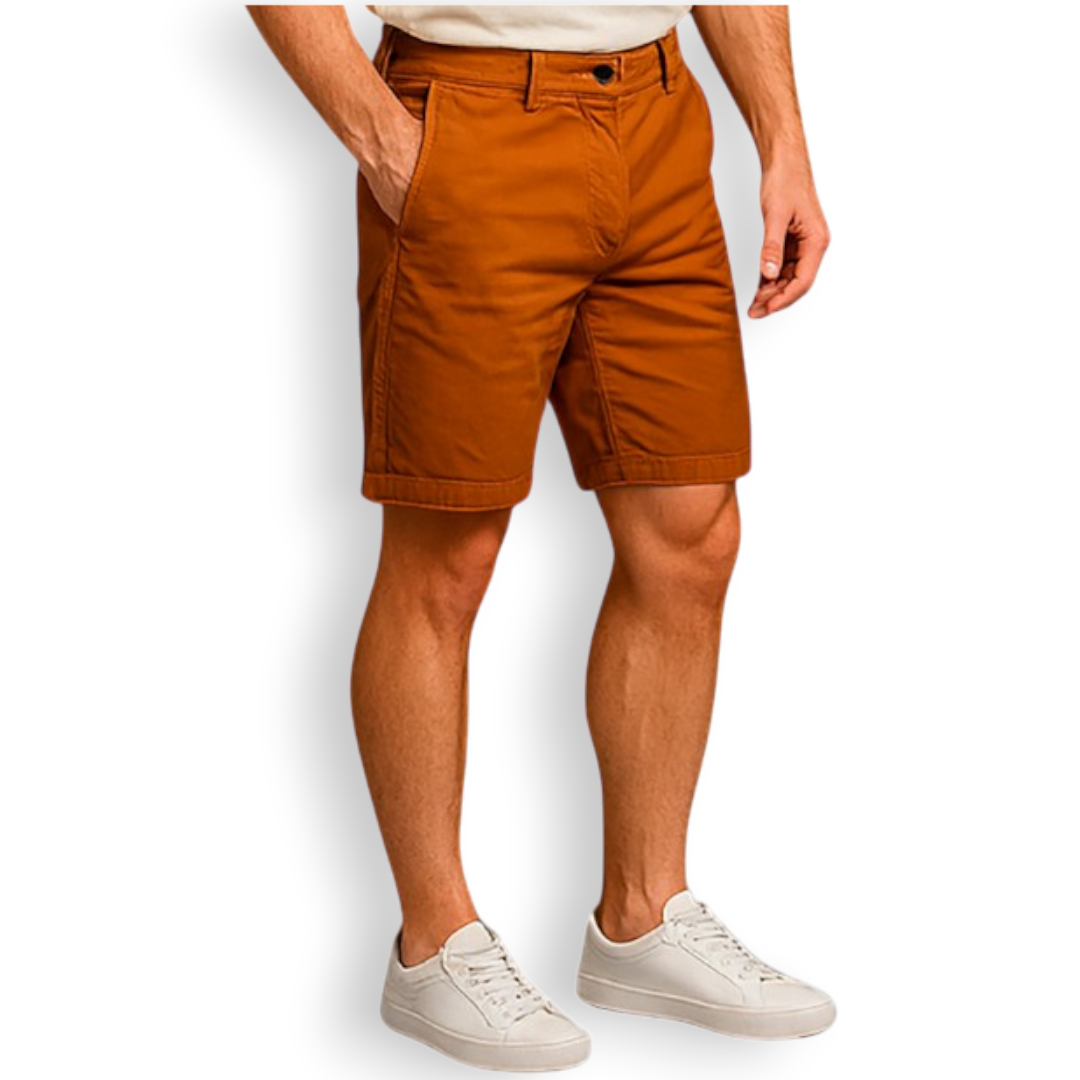 Bermuda de mezclilla ocre para hombre