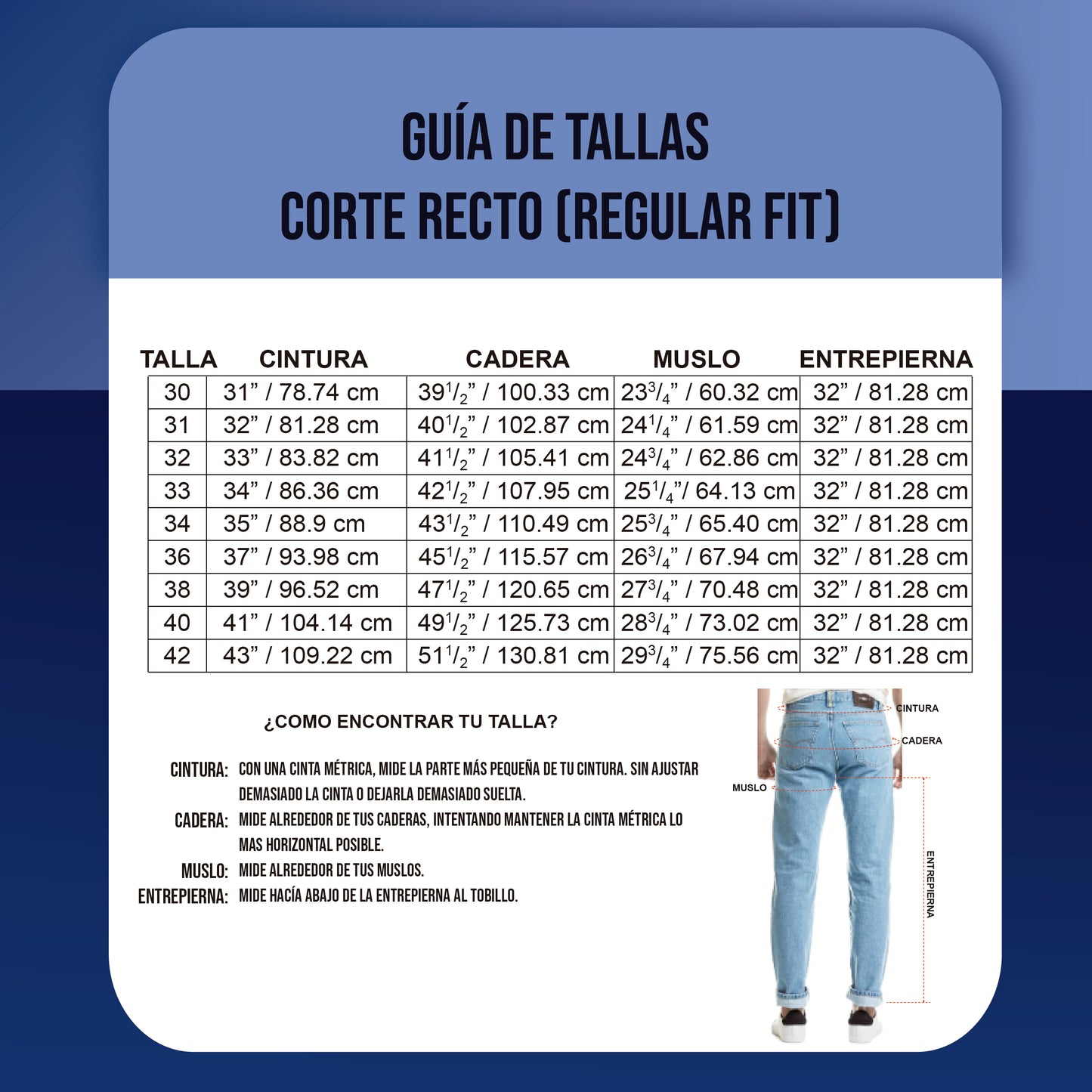 Jeans Hombre Recto Tiro Alto Azul Oscuro Edward's 2700
