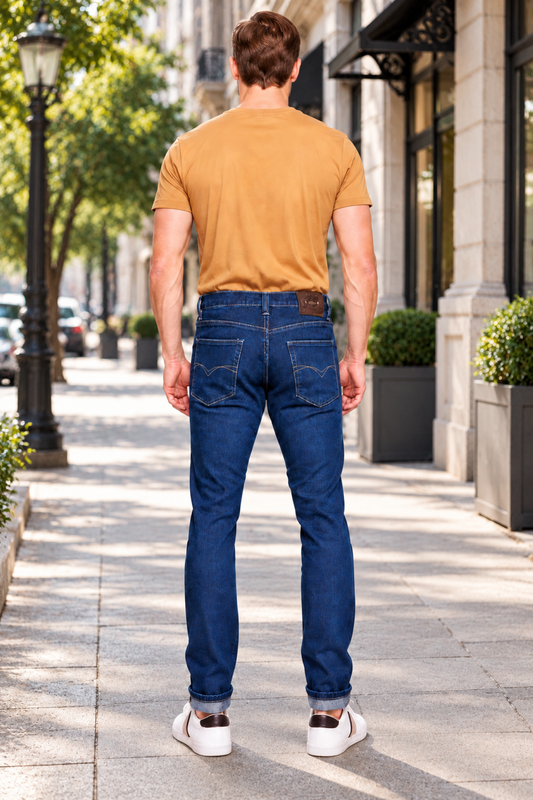 Jeans Slim Azul Índigo Hombre