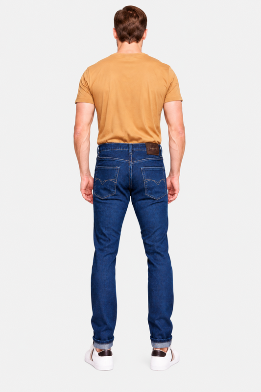 Jeans Slim Azul Índigo Hombre