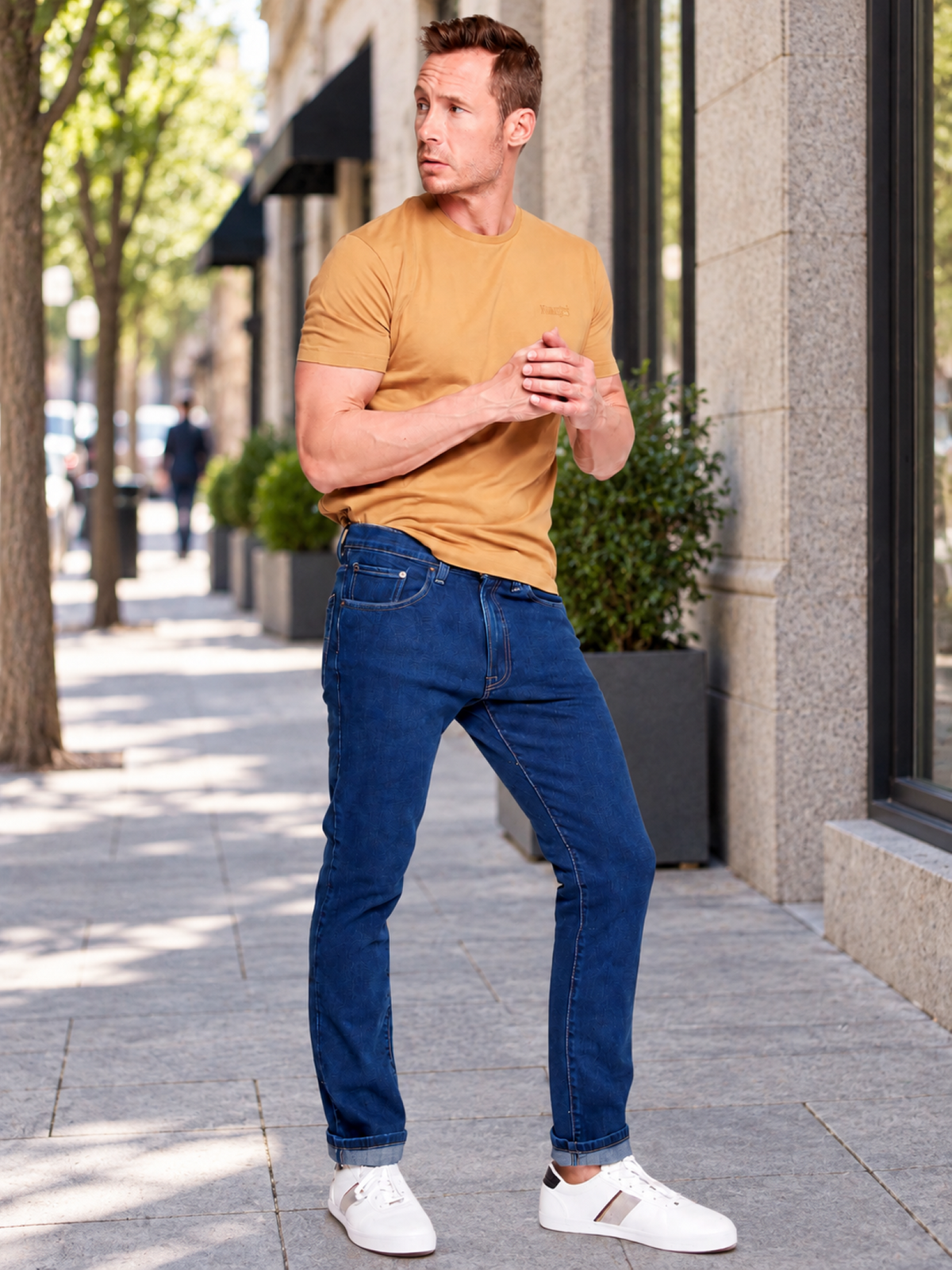 Jeans Slim Azul Índigo Hombre