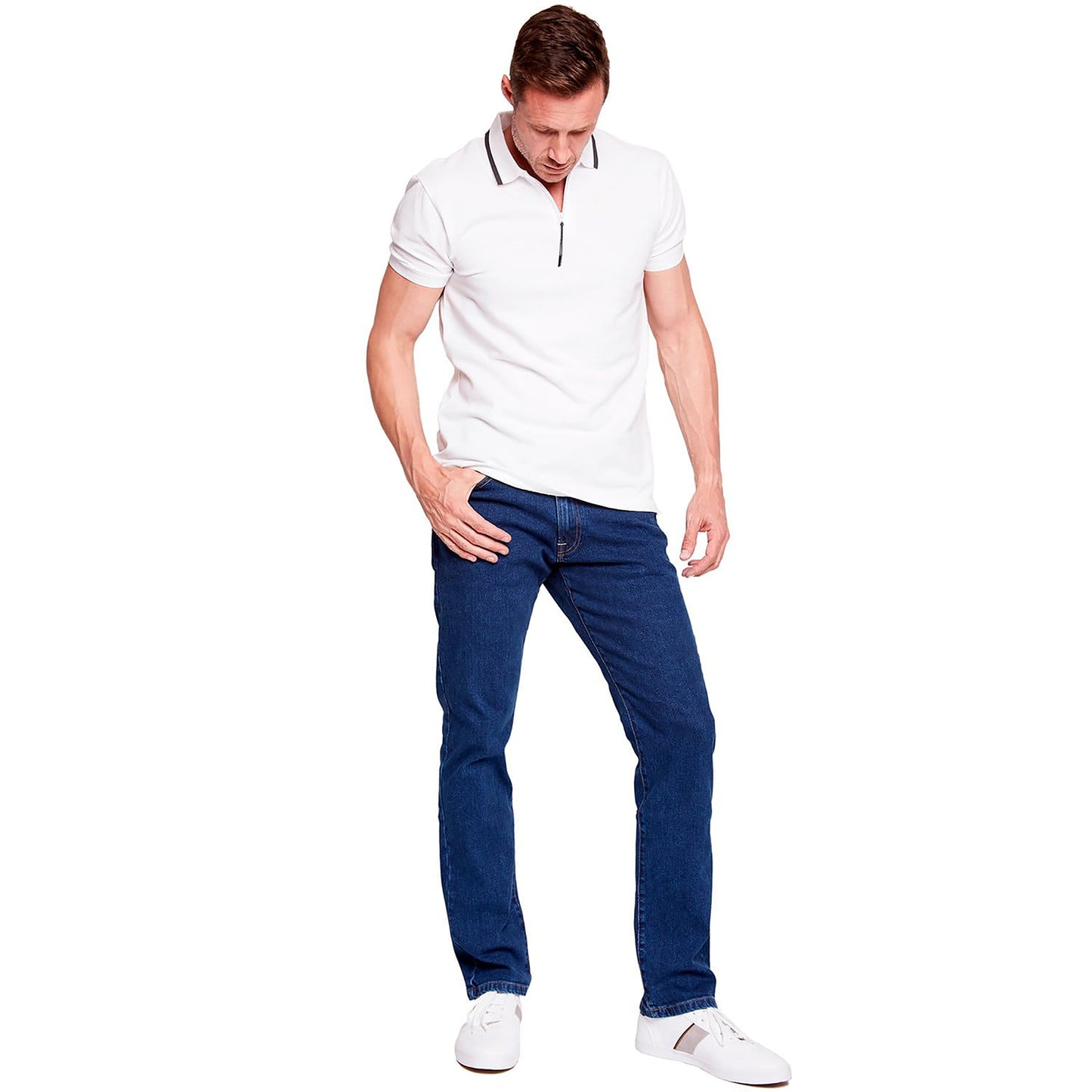 Edward's 1006 Jeans Slim Hombre Mezclilla Stretch Azul medio Lavado 16 baños