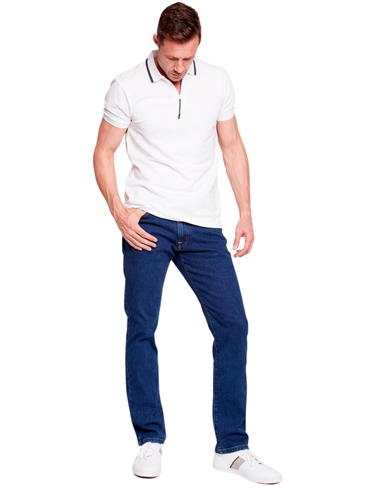 Jeans Slim Tiro Bajo Azul Medio Hombre