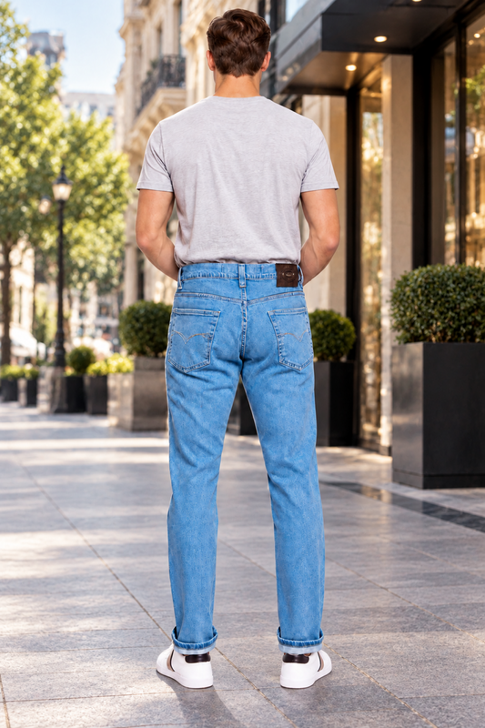 Jeans Slim Stone Bleach Hombre