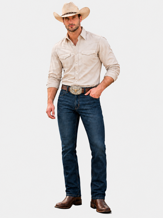 Jeans Slim Azul Oscuro Hombre