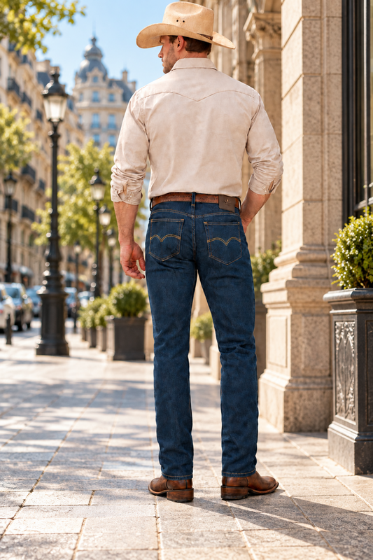 Jeans Slim Azul Oscuro Hombre