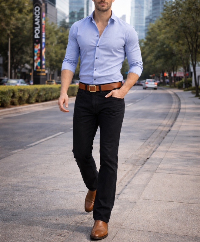 Pantalón de mezclilla azul marino para hombre classic african blue