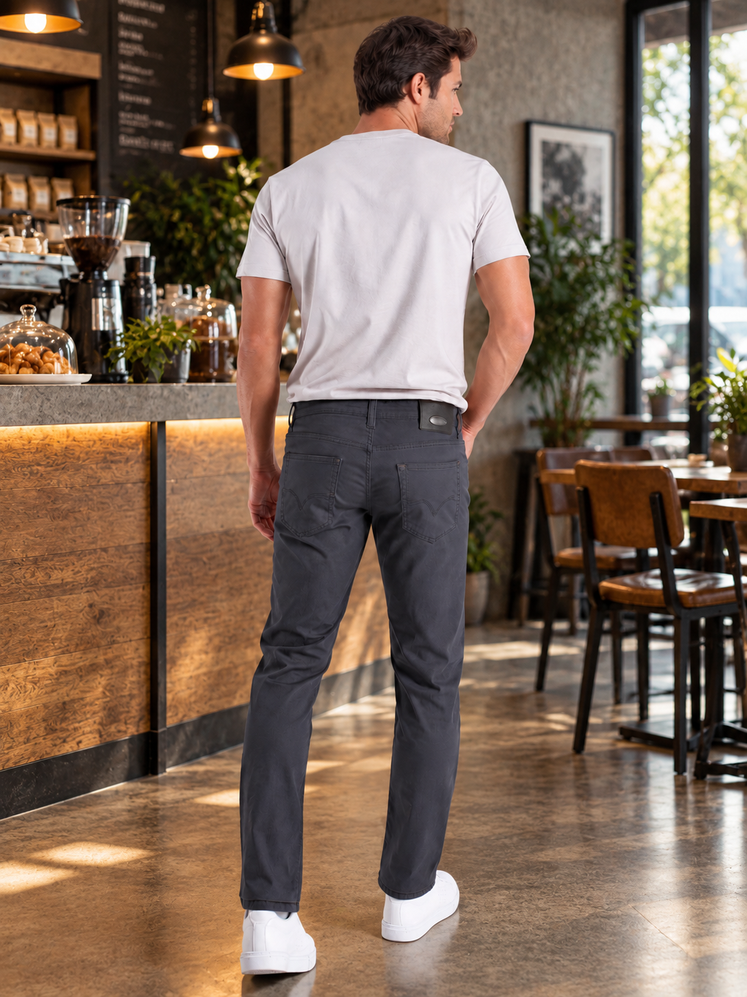 MEN'S SLIM OXFORD GABARDINE TROUSERS 1322