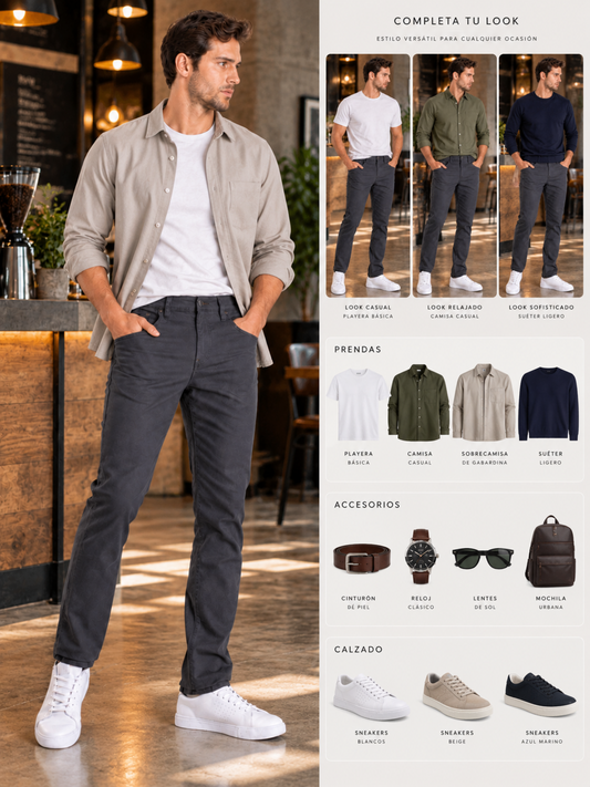 MEN'S SLIM OXFORD GABARDINE TROUSERS 1322