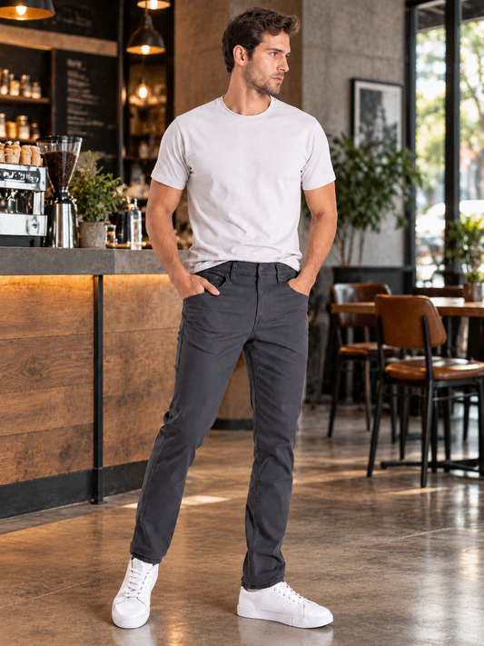 MEN'S SLIM OXFORD GABARDINE TROUSERS 1322