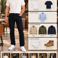 Pantalón Gabardina Slim Azul Hombre