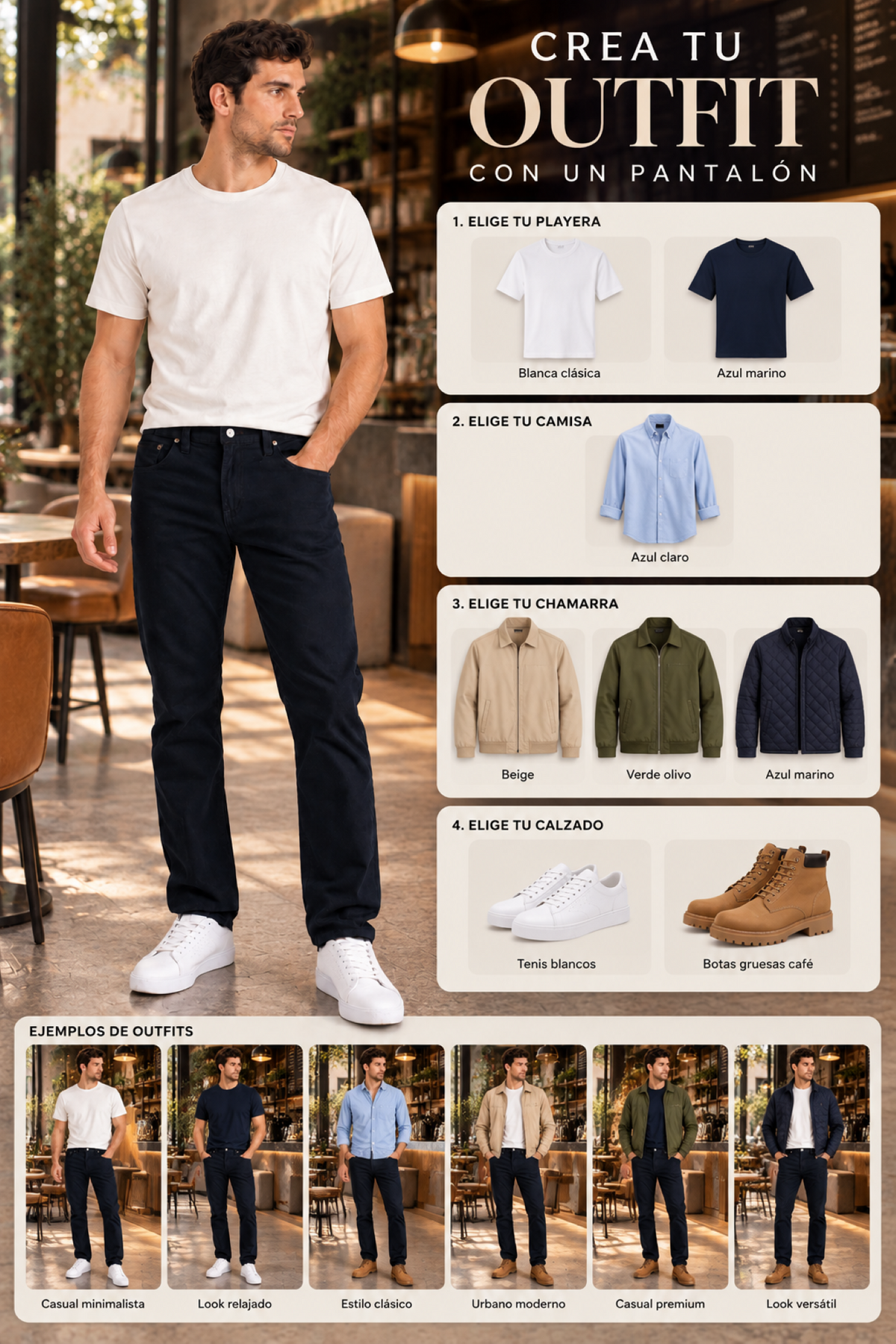 Pantalón Gabardina Slim Azul Hombre