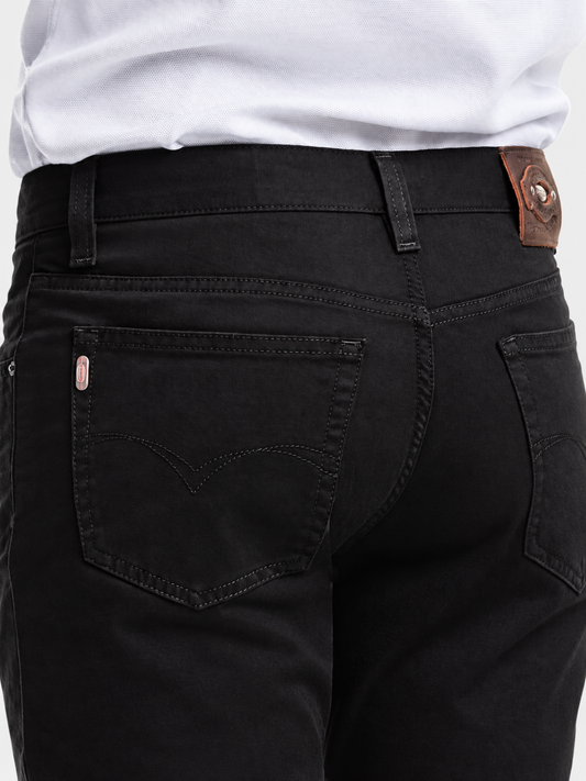 MEN'S SLIM BLACK TWILL TROUSERS 1322