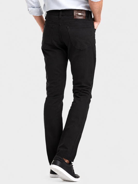 MEN'S SLIM BLACK TWILL TROUSERS 1322