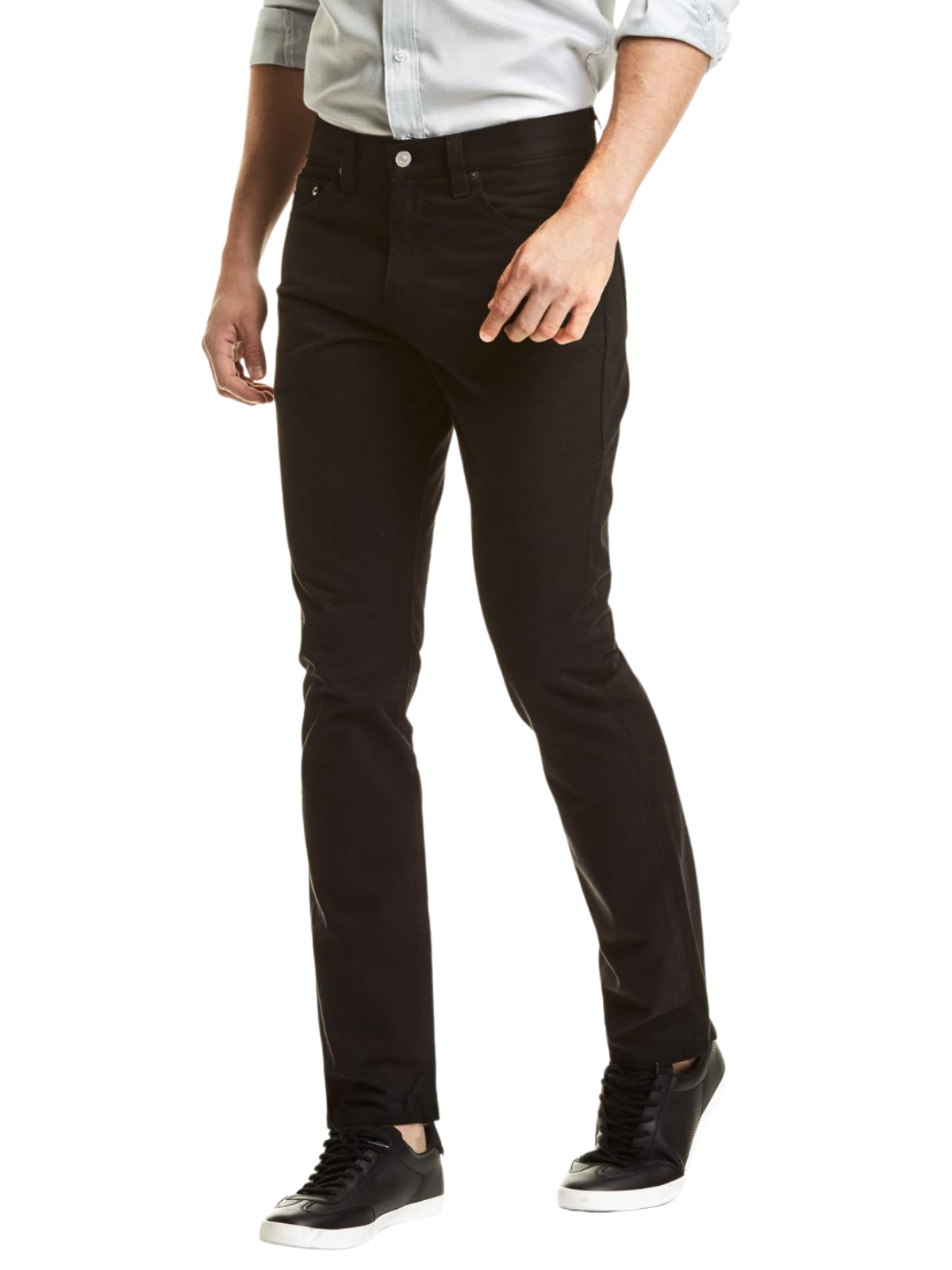 MEN'S SLIM BLACK TWILL TROUSERS 1322