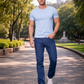 Jeans Recto Hombre Denim Índigo Medio Desgastado Edward's® 6200