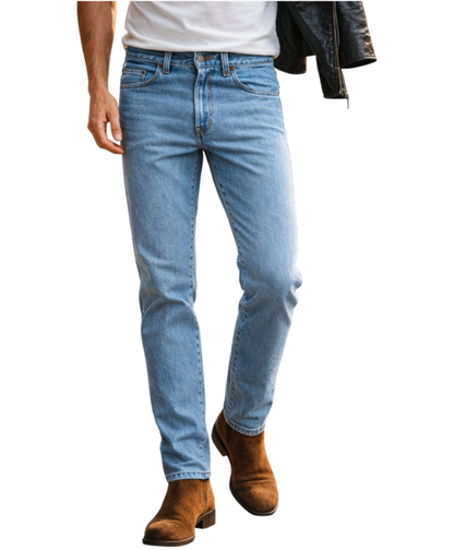 Men's Jeans 2602 | Light Blue Bleach | Straight Cut | Edward's