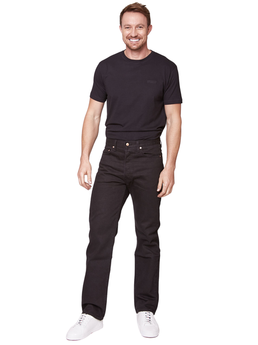 Jeans Recto Negro Tiro Alto Hombre Edward’s 2200