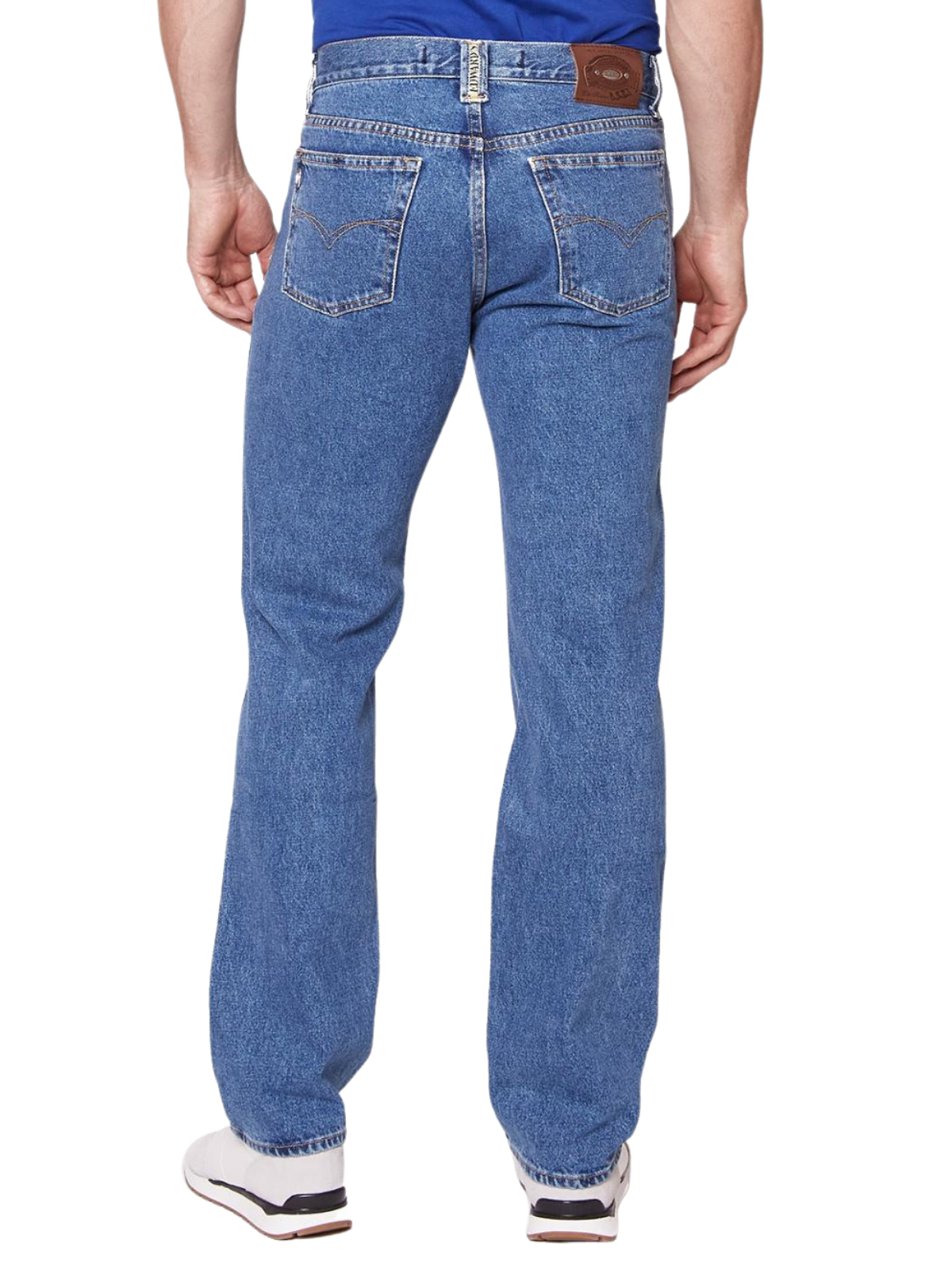 Jeans Recto Azul Medio Hombre Tiro Alto Stone Wash Edward’s 2210