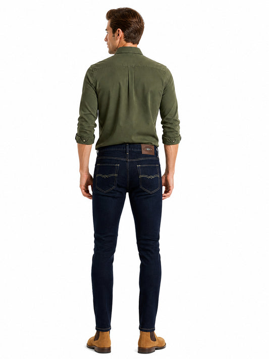 Jeans Hombre Skinny Tiro Medio Azul Oscuro Edward's 2211