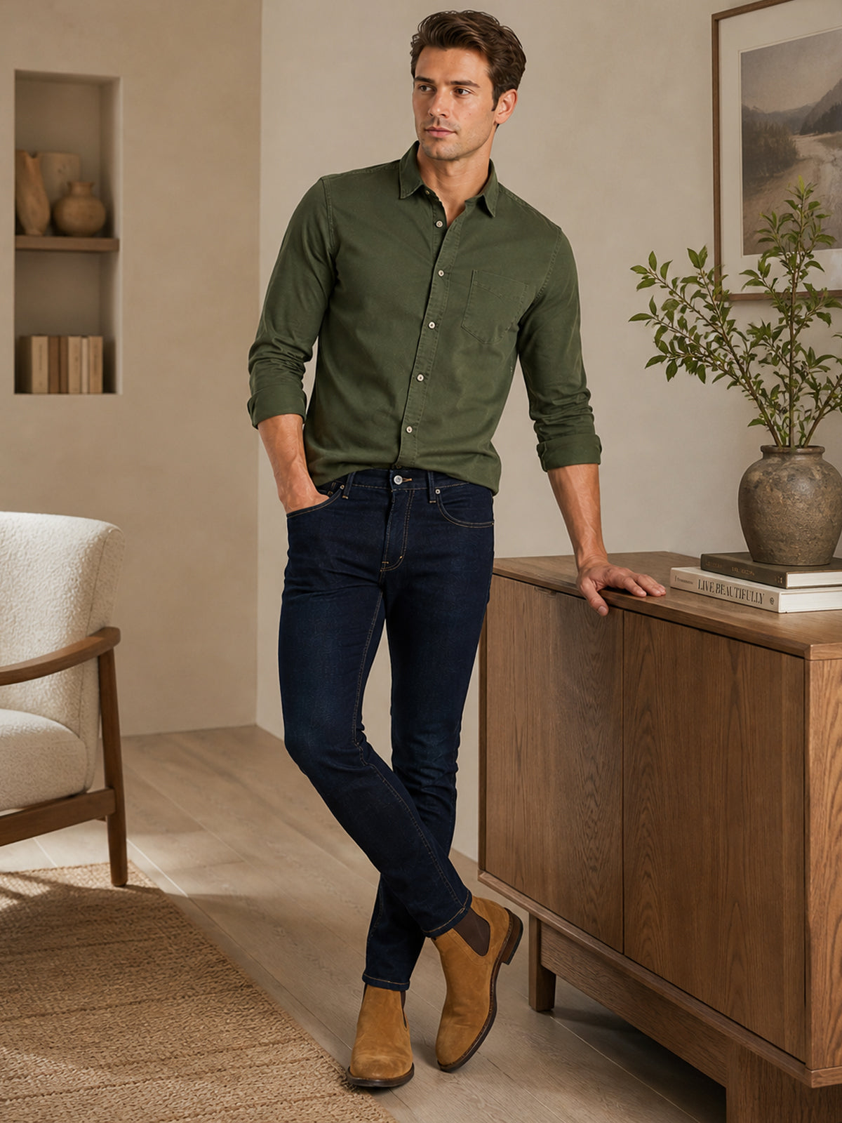 Jeans Hombre Skinny Tiro Medio Azul Oscuro Edward's 2211