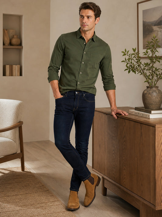 Jeans Hombre Skinny Tiro Medio Azul Oscuro Edward's 2211