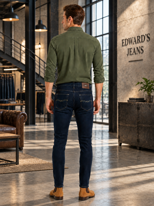 Jeans Skinny Oscuro Hombre Edwards