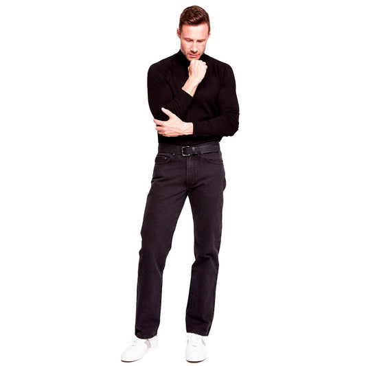 Jeans Hombre Recto Tiro Alto Negro Edward's 2624