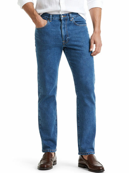 Jeans Hombre Recto Azul Índigo Tiro Alto Edward's 2601
