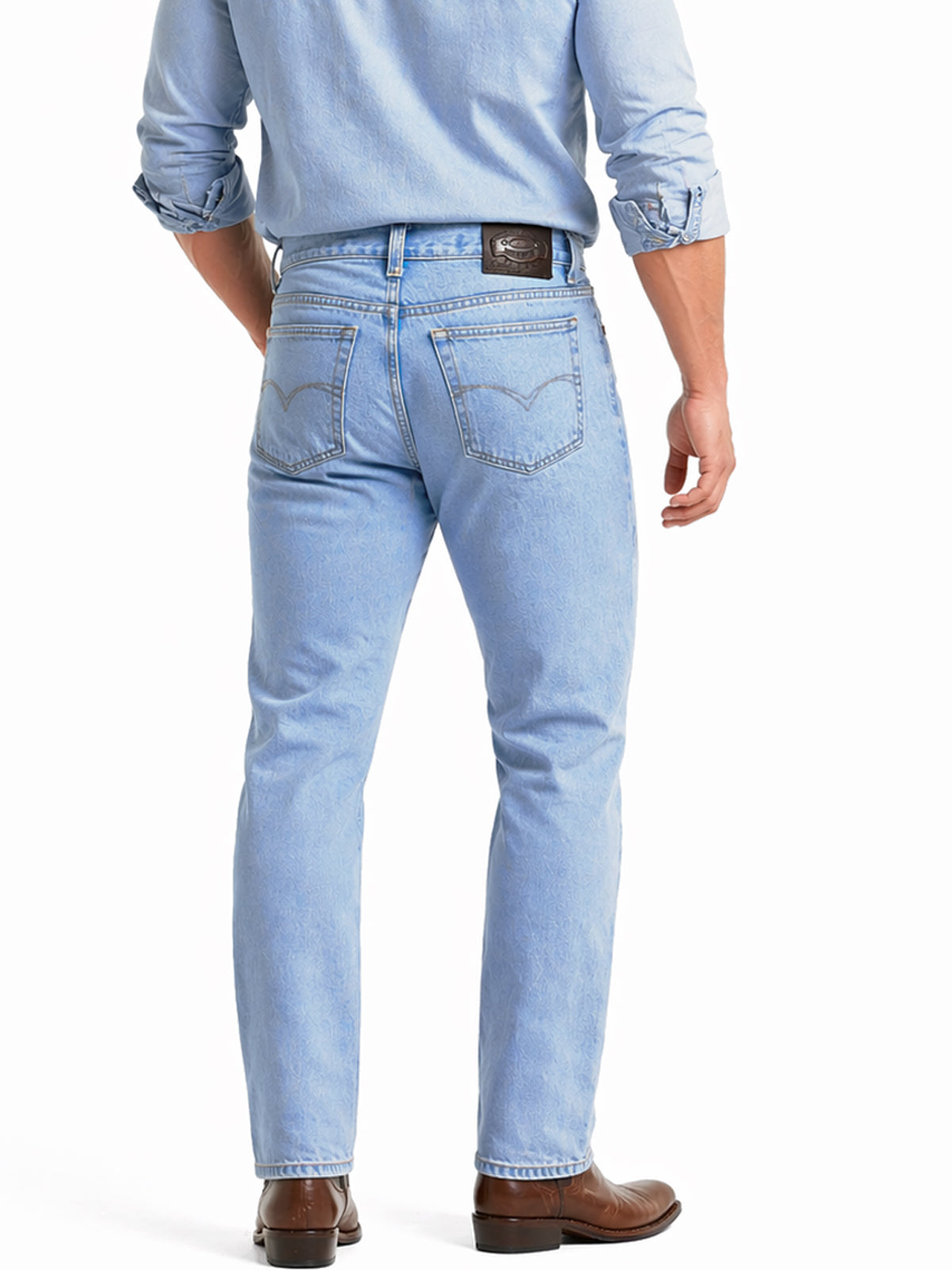 Jeans Recto Hombre Tallas Grandes Tiro Alto Azul Claro Edward’s 2602