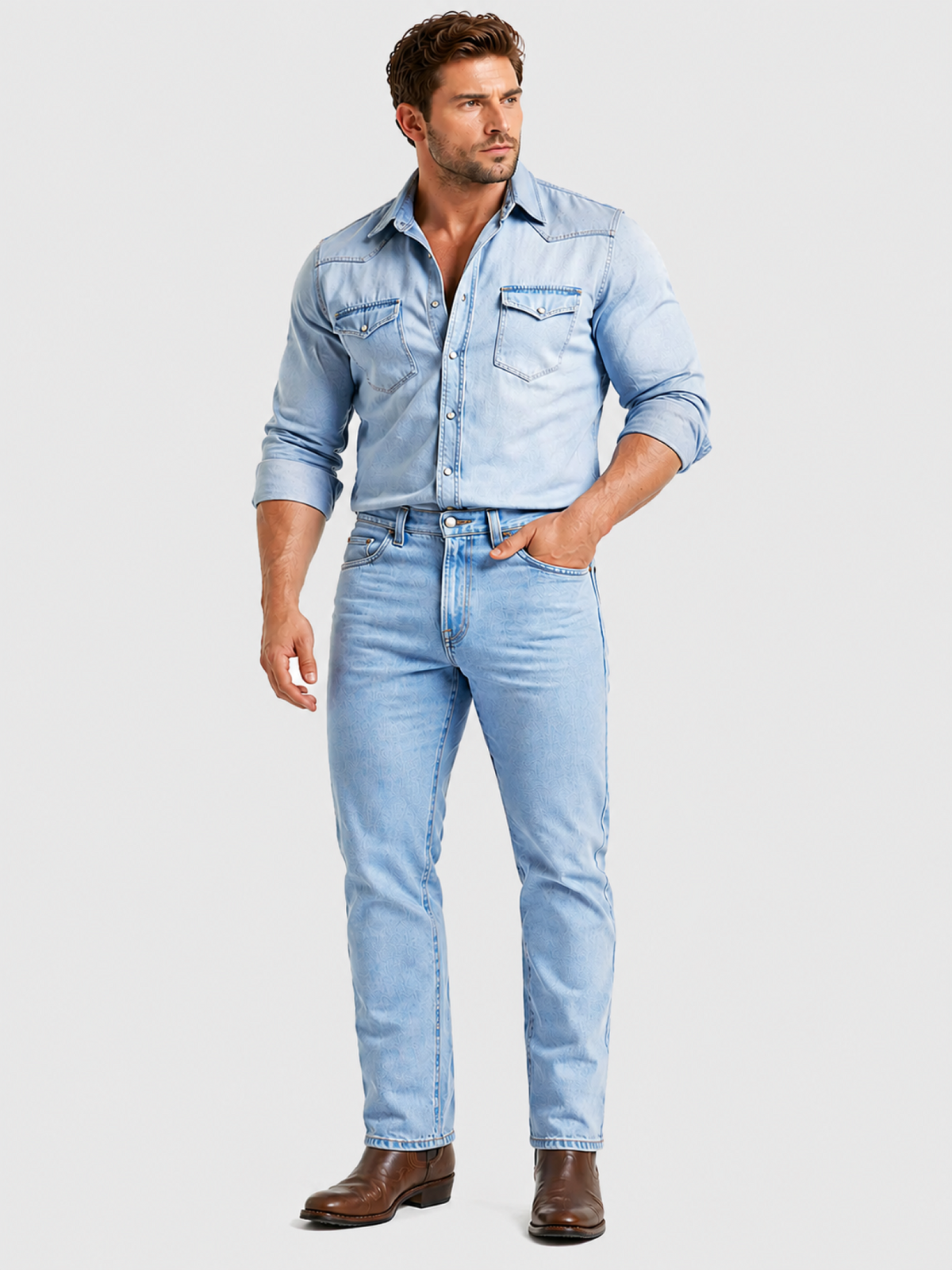 Men's Jeans 2602 | Light Blue Bleach | Straight Cut | Edward's