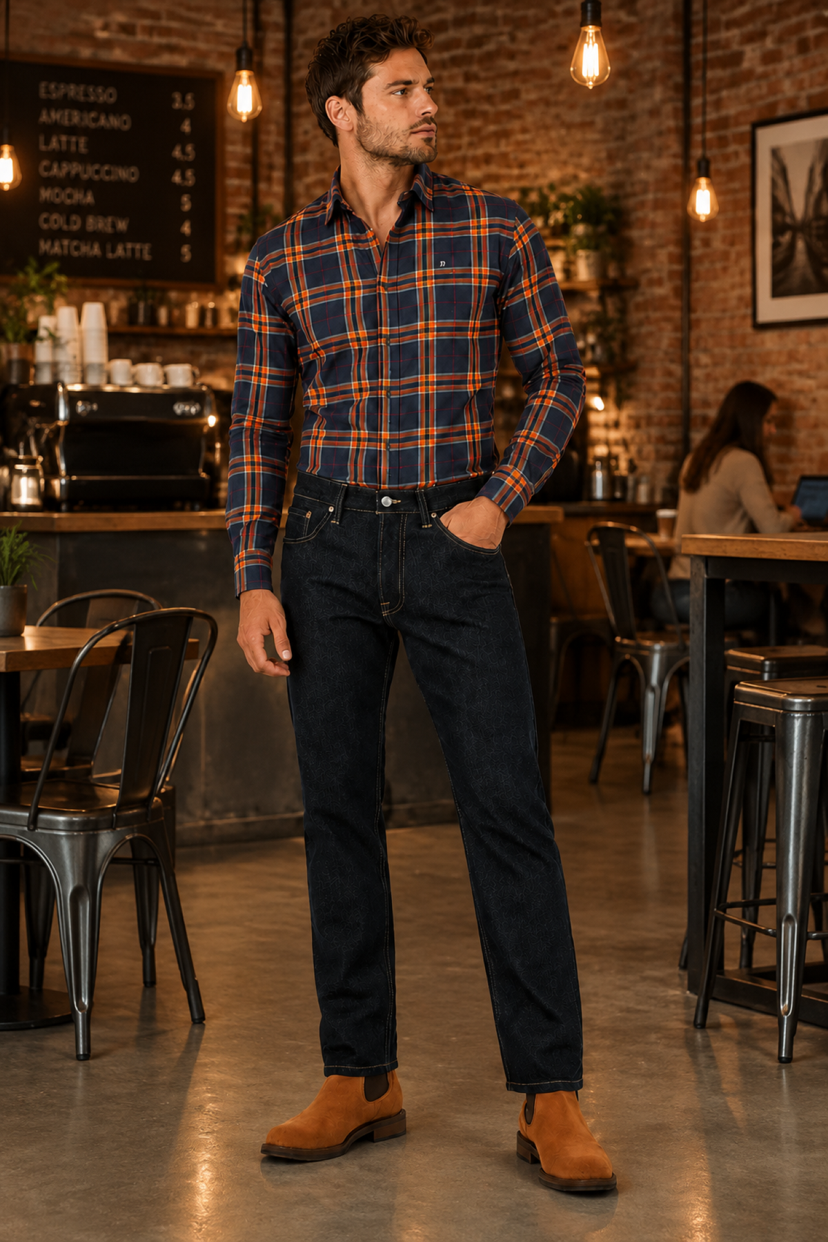 Jeans Slim Denim Oscuro Hombre