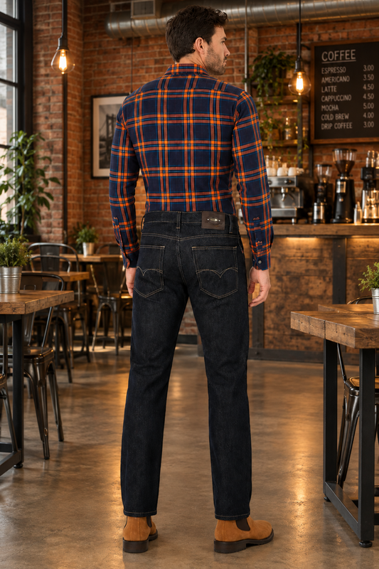 Jeans Slim Denim Oscuro Hombre