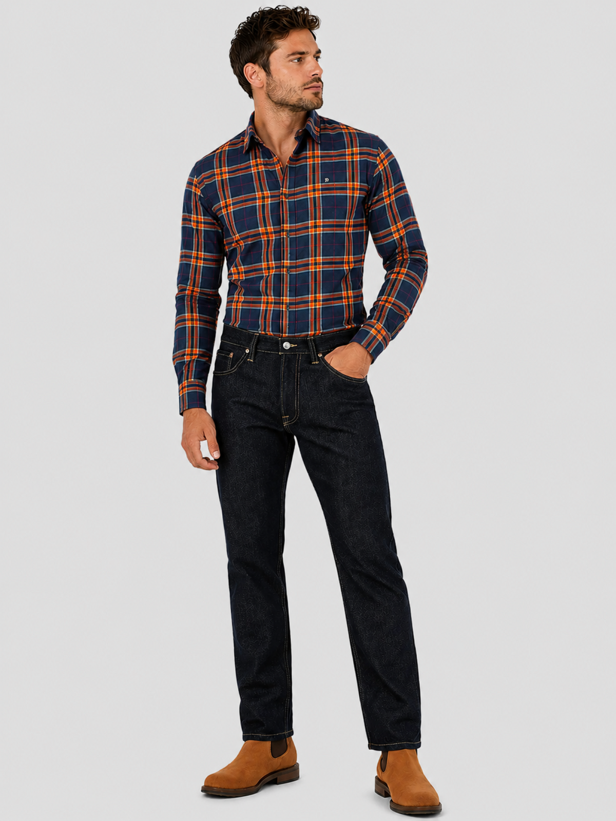 Jeans Slim Denim Oscuro Hombre