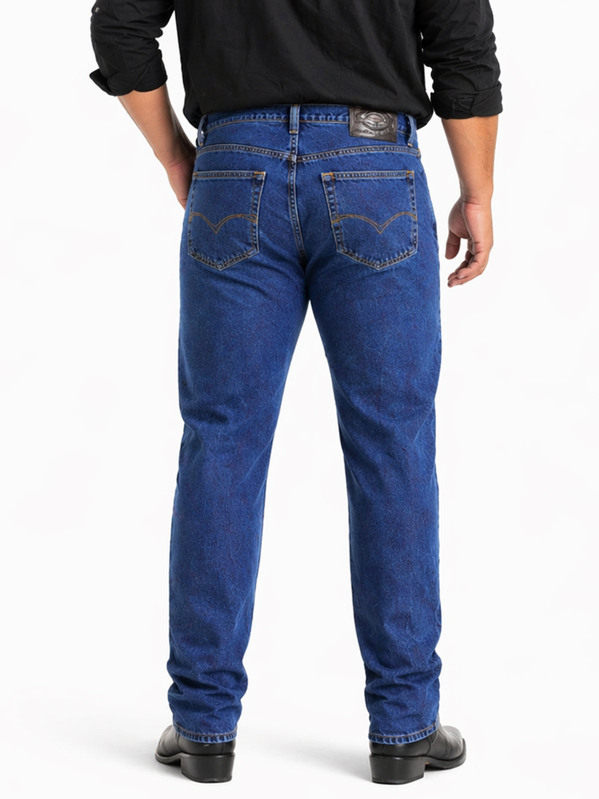 Jeans Recto Hombre Talla Grande Tiro Alto Azul Medio Edward’s 2611