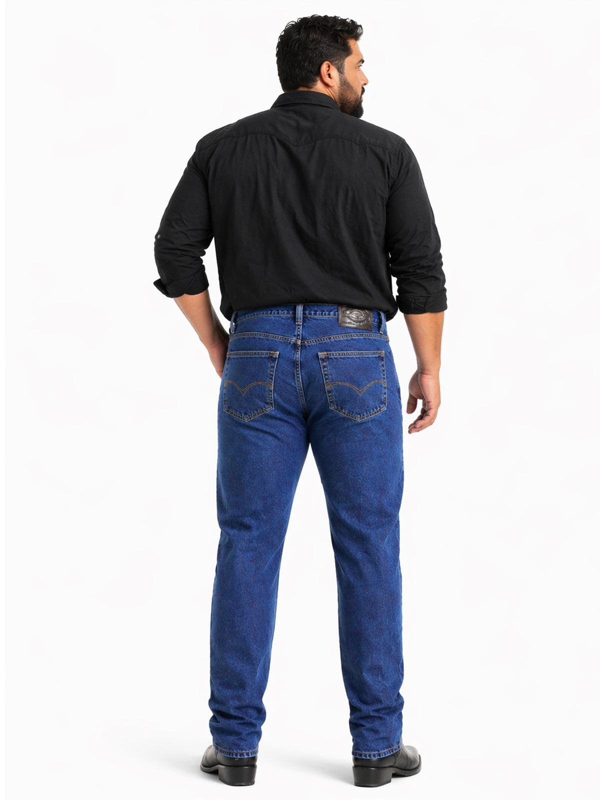 Jeans Recto Hombre Talla Grande Tiro Alto Azul Medio Edward’s 2611
