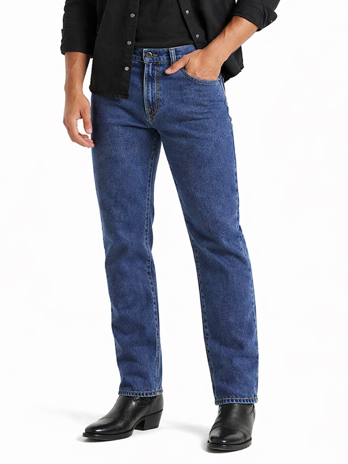 Jeans Recto Hombre Tiro Alto Azul Medio Edward’s 2611