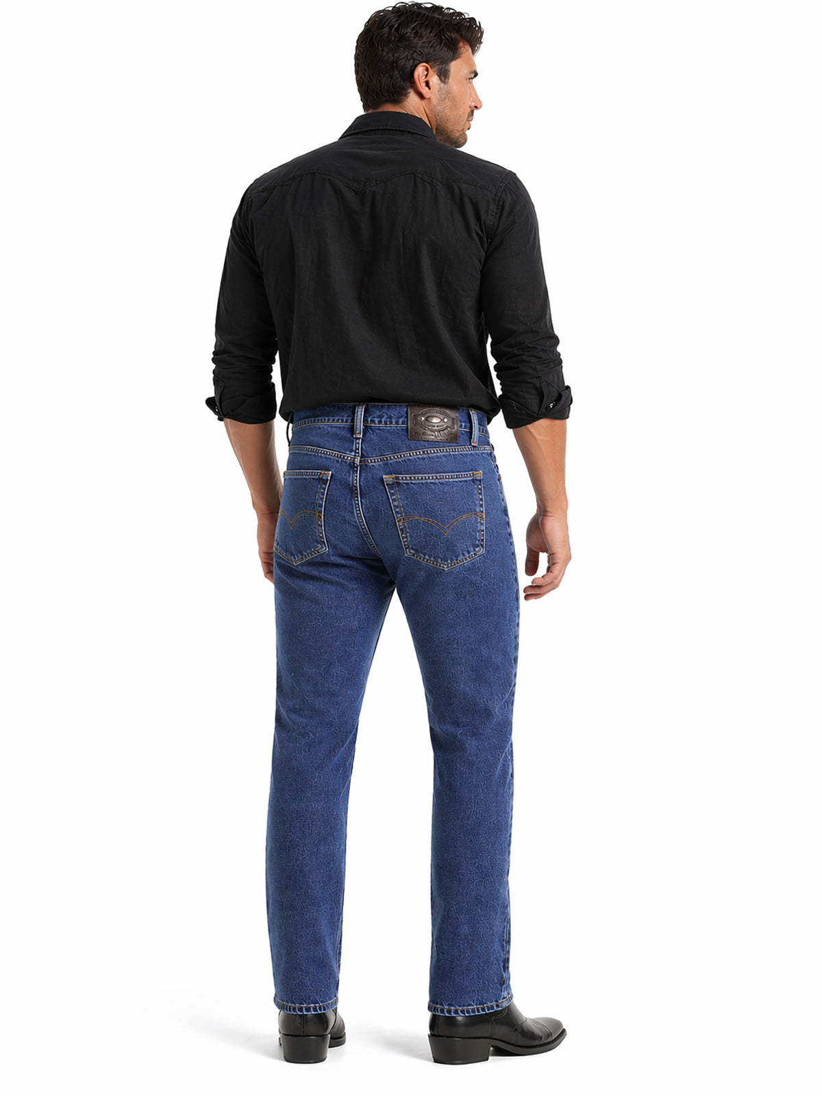 Jeans Recto Hombre Tiro Alto Azul Medio Edward’s 2611
