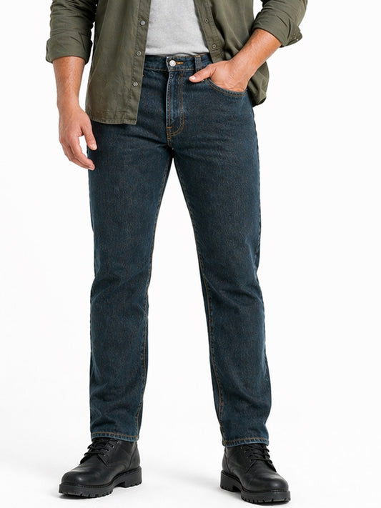 Jeans Recto Hombre Talla Grandre Tiro Alto Azul Petróleo Edward’s 2618