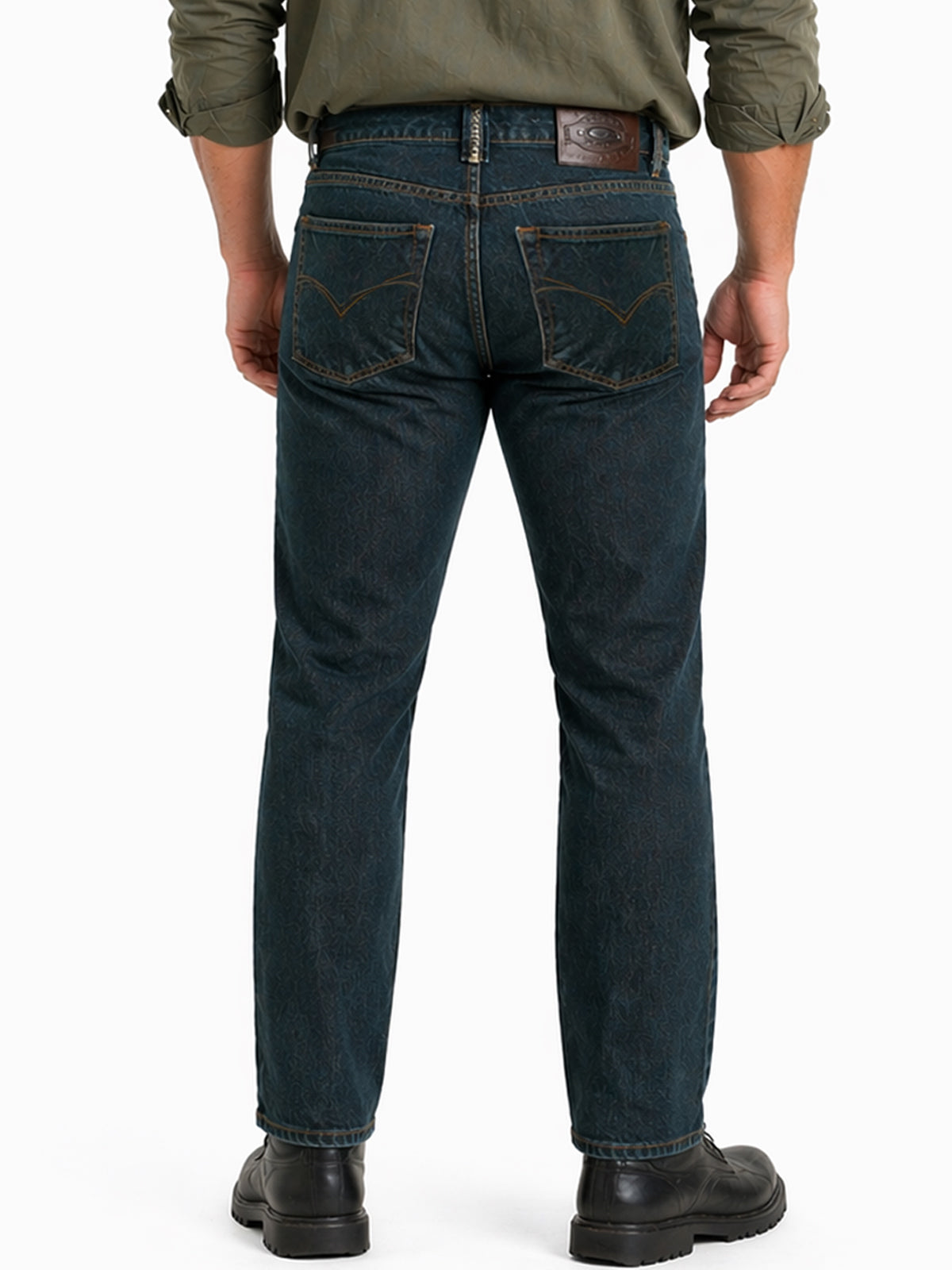 Jeans Recto Hombre Talla Grandre Tiro Alto Azul Petróleo Edward’s 2618