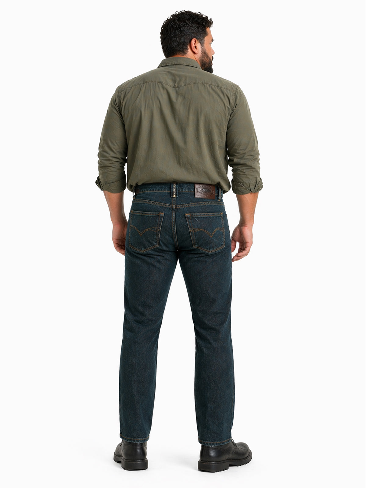 Jeans Recto Hombre Talla Grandre Tiro Alto Azul Petróleo Edward’s 2618