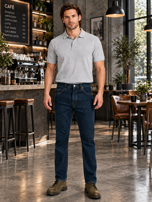 Jeans Straight Fit Petróleo Edwards