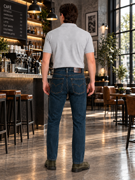 Jeans Straight Fit Petróleo Edwards