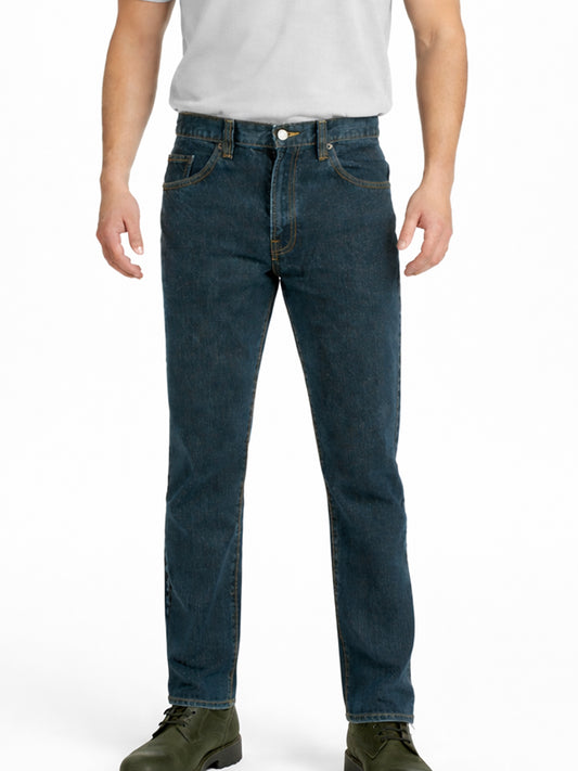 Jeans Hombre Recto Deslavado Petróleo Edward's 2618