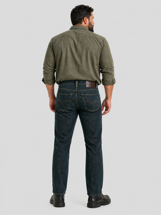 Jeans Straight Fit Petróleo Edwards