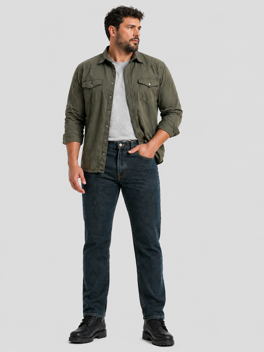Jeans Straight Fit Petróleo Edwards
