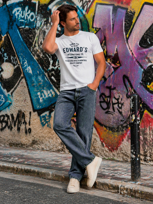 Jeans Straight Hombre Azul Medio Edward’s