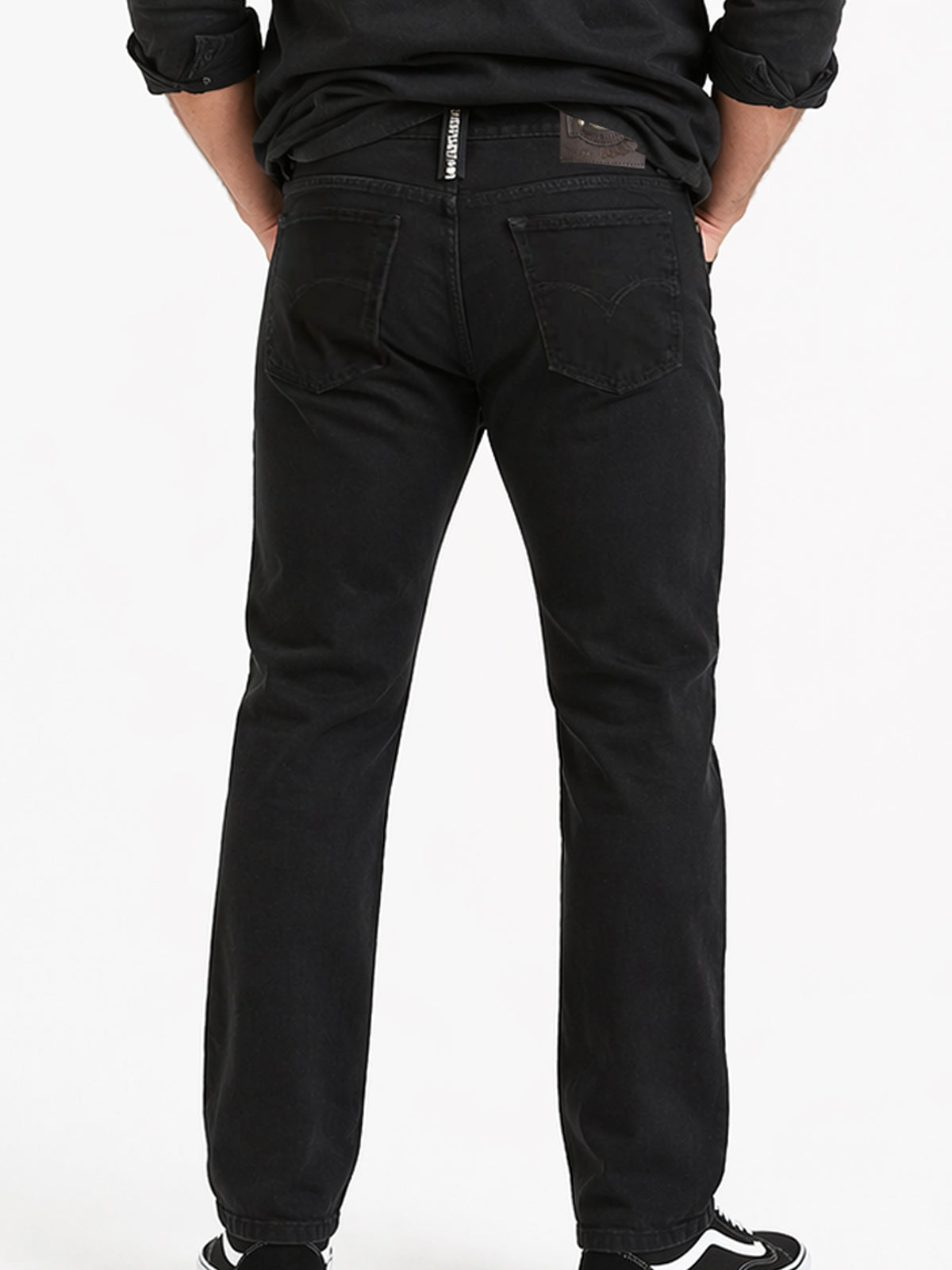 Jeans Recto Hombre Talla Grande Tiro Alto Negro Edward’s 2622